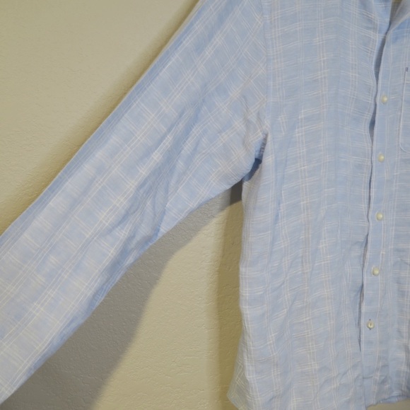 Tommy Bahama Ventana Plaid Linen Shirt Button Down Lagenlook Resort Cruise Large - Picture 2 of 11